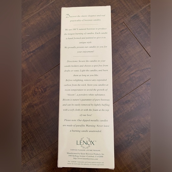 Lenox 12” Tapered Handmade Beeswax Candles - Picture 4 of 4